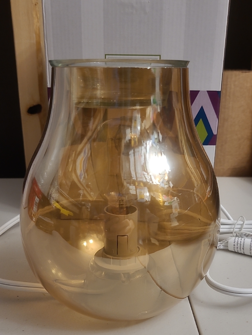 Scentsy Amber Glow Warmer Full Size Electric Wax Melter Glass